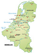 Autobahnkarte der Beneluxländer als Inselkarte Autobahnkarte der Beneluxländer als Inselkarte
