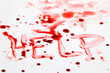 Messer mit Blut. Kriminalität. Tatwaffe eines Mord