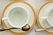 Empty cup and saucer ,top view Empty cup and saucer ,top view