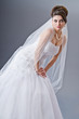 Bride in wedding dress in studio shooting