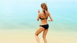 Video: Adorable woman having fun on the tropical beach in summertime Adorable woman having fun on the tropical beach in summertime