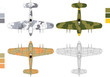 Detailed vector of old airplane with camouflage patterns