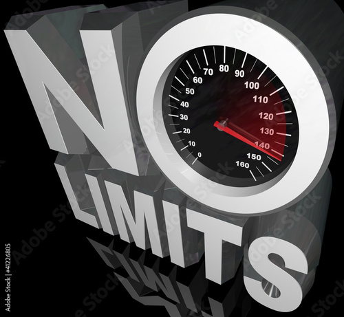 Illustration: No Limits Speedometer Words Unlimited Potential No Limits Speedometer Words Unlimited Potential