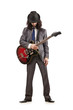 Young guitar player isolated on white Young guitar player isolated on white