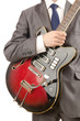 Young guitar player isolated on white Young guitar player isolated on white
