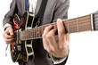 Young guitar player isolated on white Young guitar player isolated on white