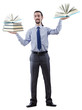 Businessman with books on white Businessman with books on white