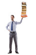 Businessman with books on white Businessman with books on white