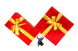 Businessman with gift boxes on white Businessman with gift boxes on white