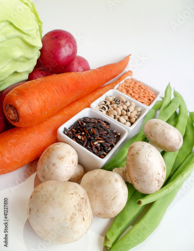 Photo: Vegetables with rice, bean and lentil Vegetables with rice, bean and lentil