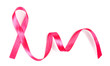 Pink breast cancer ribbon isolated on white