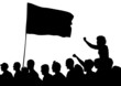 Crowds to flag