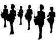 Girls in uniform with drums