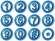 Numbers set over white background