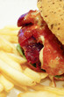 Close Up of Burger with Fries