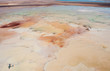 Birdseye view of the salt field in Dead sea, Israel