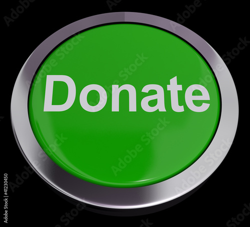 Illustration: Donate Button In Green Showing Charity And Fundraising Donate Button In Green Showing Charity And Fundraising