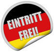 Sticker srg rund curl unten EINTRITT FREI!
