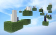 Illustration: Future sky city in the sky Future sky city in the sky