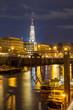 Hamburg, Altstadt mit Katharinenkirche bei Nacht