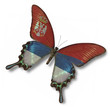 Serbia flag on butterfly