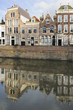 old houses and canal on dam, middelburg