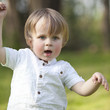 boy arms up