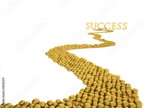 Illustration: Goldene Weg zum Erfolg Goldene Weg zum Erfolg