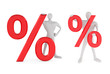 3d man with red percent sign