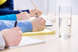 Humans hands writing