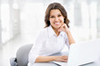 Business woman working on laptop