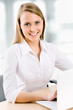 Business woman working on laptop