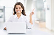 Business woman with laptop