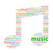 MUSIC Tag Cloud (note musical instrument live concert song play)