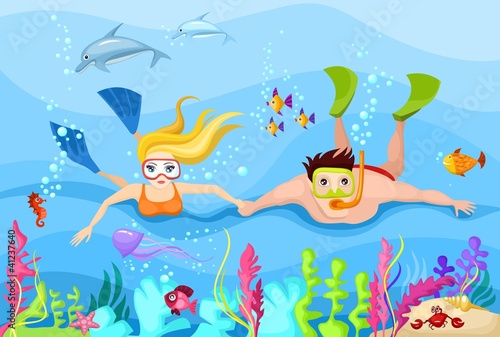 Vector: diving diving