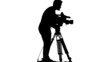 HD - Silhouette. Operator of a TV channel HD - Silhouette. Operator of a TV channel