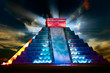 Chichen Itza Mayan Pyramid Night View