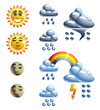 Weather Forecast Set with Loony Characters Weather Forecast Set with Loony Characters