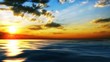 sunset at coast of the sea