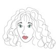 nice girl hand drawn illustration