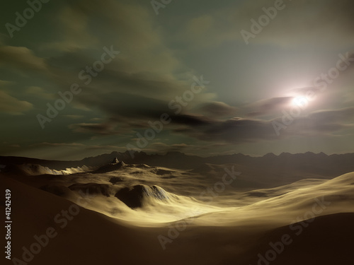 Illustration: desert sunset desert sunset
