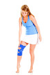 Woman with a knee injury