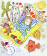 Cute little girl dreaming