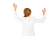 Businesswoman with arms open