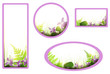 banners with viola flowers