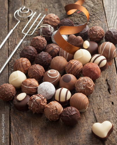 Photo: Luxury handmade chocolate bonbon assortment Luxury handmade chocolate bonbon assortment
