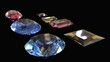 Diamonds  on black  background