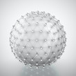 Illustration: White sphere in metal cage White sphere in metal cage