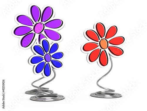 Illustration: fleurs décoratives, fond blanc fleurs décoratives, fond blanc