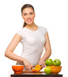 Young woman with fruits